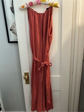 Ann Taylor Midi Crinkle Dress Size L